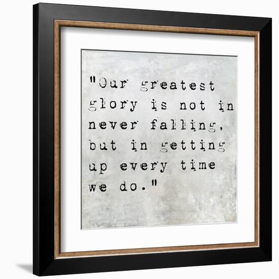 Inspirational Quote By Confucius On Earthy Background-nagib-Framed Art Print