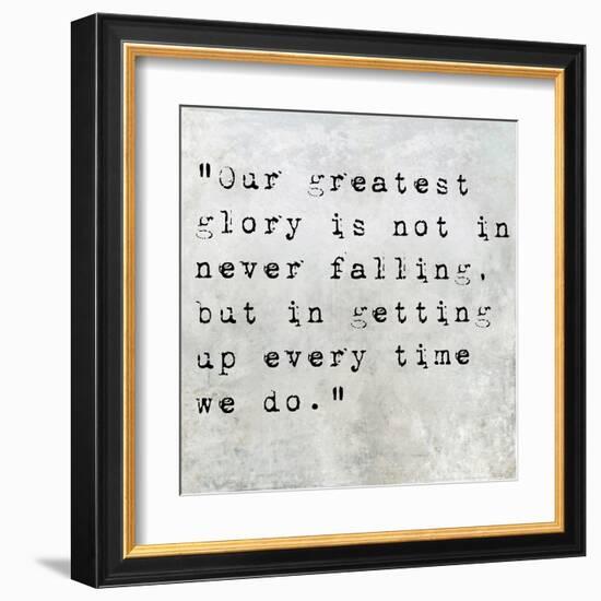 Inspirational Quote By Confucius On Earthy Background-nagib-Framed Art Print