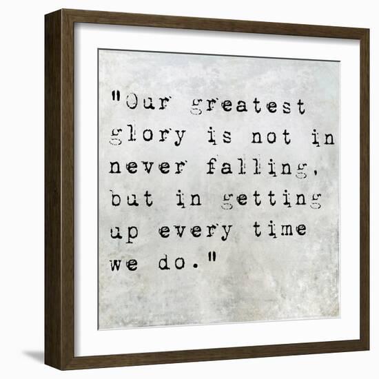 Inspirational Quote By Confucius On Earthy Background-nagib-Framed Art Print