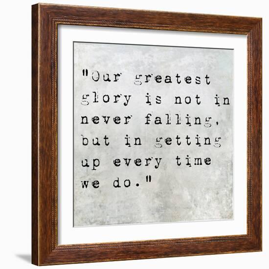 Inspirational Quote By Confucius On Earthy Background-nagib-Framed Art Print