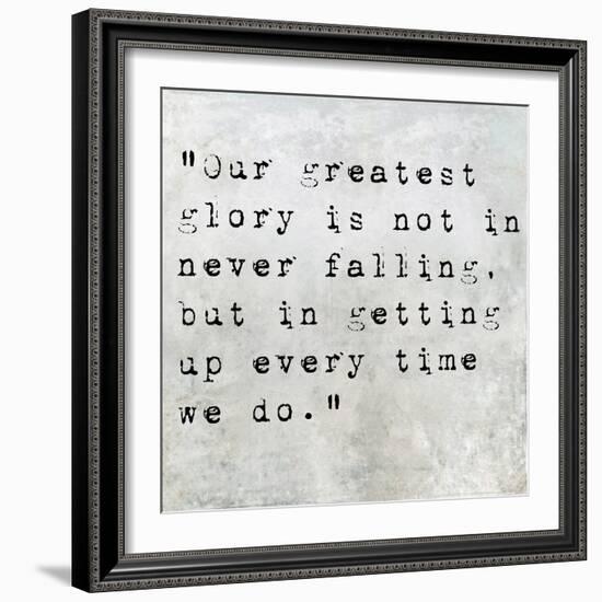 Inspirational Quote By Confucius On Earthy Background-nagib-Framed Art Print