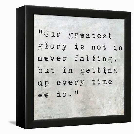 Inspirational Quote By Confucius On Earthy Background-nagib-Framed Stretched Canvas