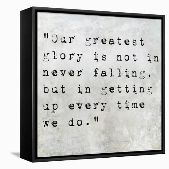 Inspirational Quote By Confucius On Earthy Background-nagib-Framed Stretched Canvas