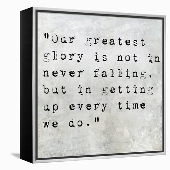 Inspirational Quote By Confucius On Earthy Background-nagib-Framed Stretched Canvas