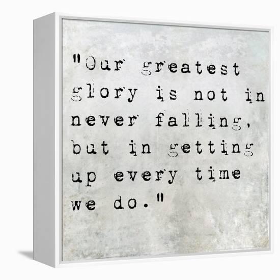 Inspirational Quote By Confucius On Earthy Background-nagib-Framed Stretched Canvas