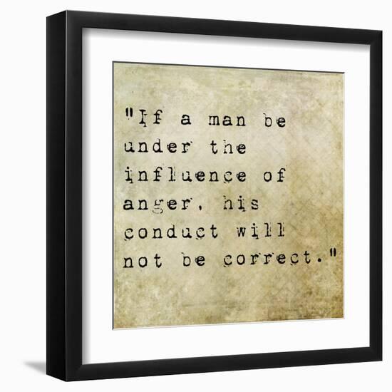 Inspirational Quote By Confucius On Earthy Background-nagib-Framed Art Print