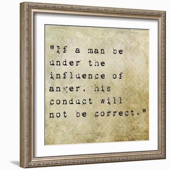 Inspirational Quote By Confucius On Earthy Background-nagib-Framed Art Print