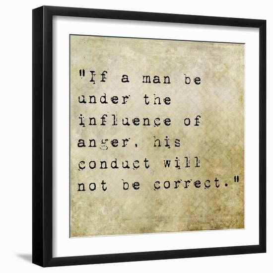 Inspirational Quote By Confucius On Earthy Background-nagib-Framed Art Print