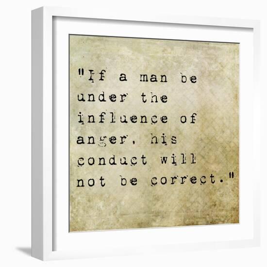 Inspirational Quote By Confucius On Earthy Background-nagib-Framed Art Print