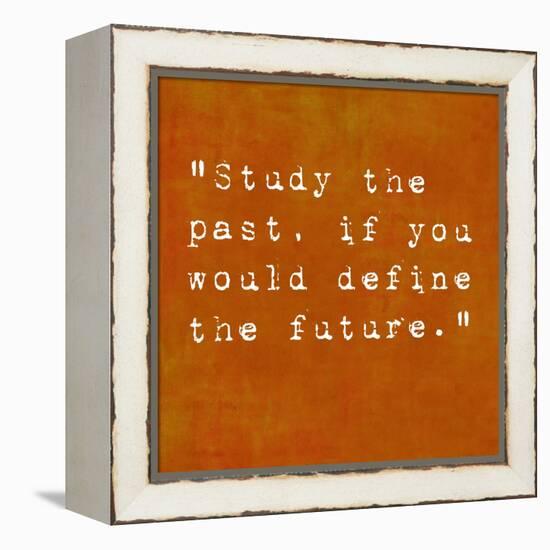 Inspirational Quote By Confucius On Earthy Background-nagib-Framed Stretched Canvas