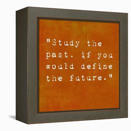 Inspirational Quote By Confucius On Earthy Background-nagib-Framed Stretched Canvas