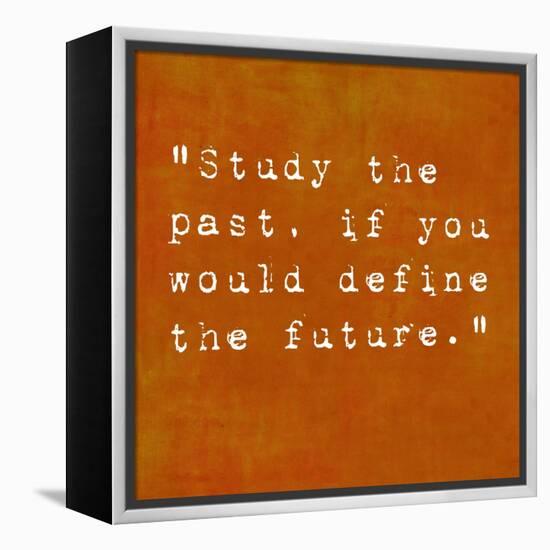 Inspirational Quote By Confucius On Earthy Background-nagib-Framed Stretched Canvas