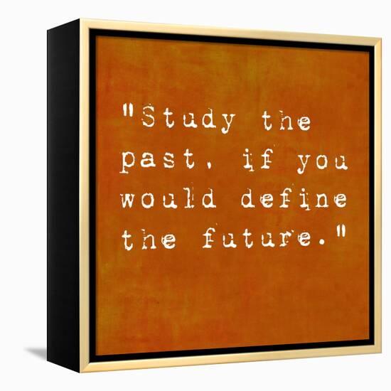 Inspirational Quote By Confucius On Earthy Background-nagib-Framed Stretched Canvas