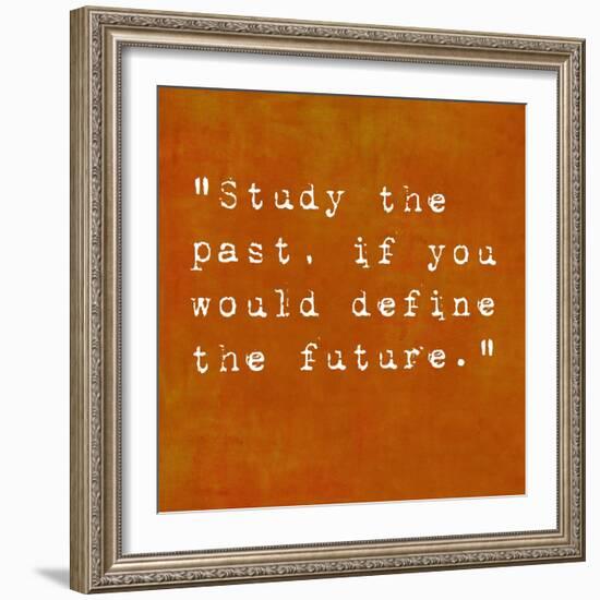 Inspirational Quote By Confucius On Earthy Background-nagib-Framed Art Print