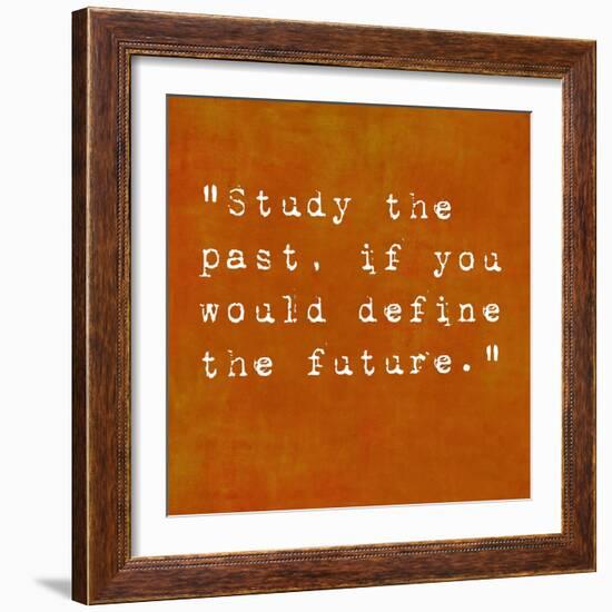 Inspirational Quote By Confucius On Earthy Background-nagib-Framed Art Print