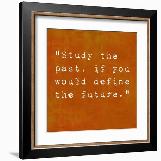 Inspirational Quote By Confucius On Earthy Background-nagib-Framed Art Print