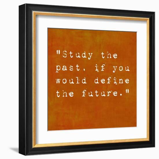 Inspirational Quote By Confucius On Earthy Background-nagib-Framed Art Print