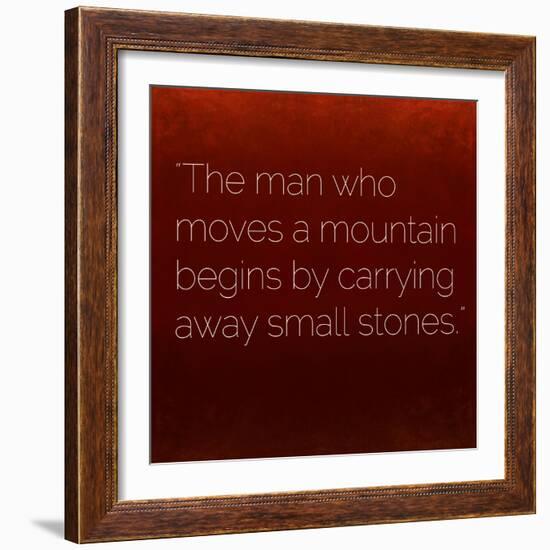 Inspirational Quote by Confucius on Earthy Background-nagib-Framed Art Print