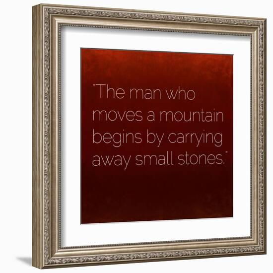 Inspirational Quote by Confucius on Earthy Background-nagib-Framed Art Print