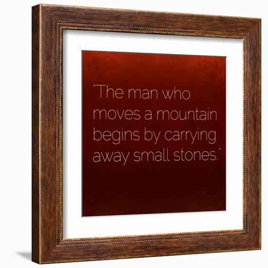 Inspirational Quote by Confucius on Earthy Background-nagib-Framed Art Print