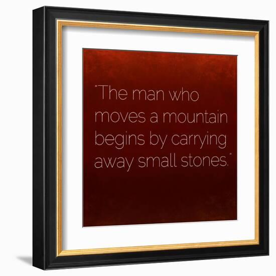 Inspirational Quote by Confucius on Earthy Background-nagib-Framed Art Print