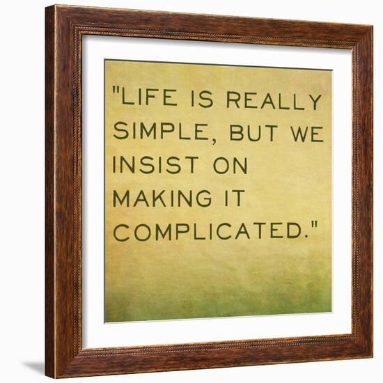 Inspirational Quote by Confucius on Earthy Background-nagib-Framed Art Print