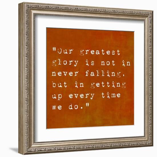 Inspirational Quote By Confucius On Earthy Background-nagib-Framed Art Print