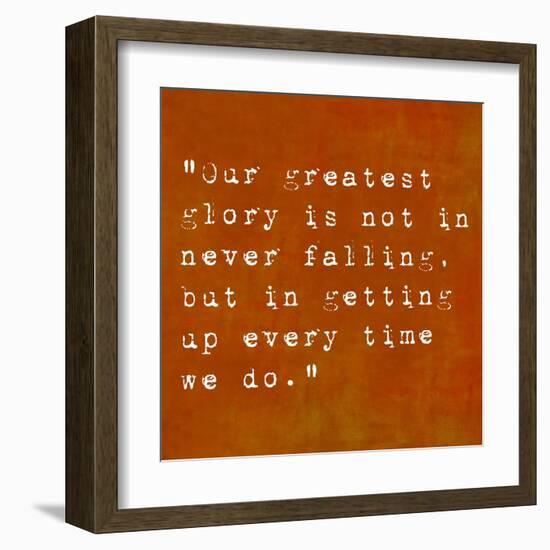 Inspirational Quote By Confucius On Earthy Background-nagib-Framed Art Print