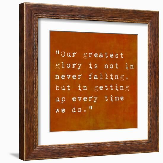 Inspirational Quote By Confucius On Earthy Background-nagib-Framed Art Print