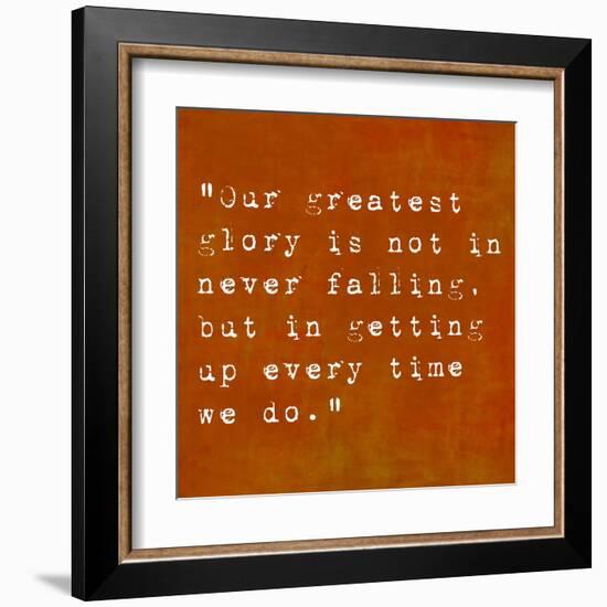 Inspirational Quote By Confucius On Earthy Background-nagib-Framed Art Print