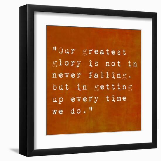 Inspirational Quote By Confucius On Earthy Background-nagib-Framed Art Print