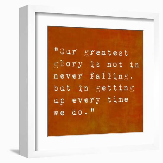 Inspirational Quote By Confucius On Earthy Background-nagib-Framed Art Print