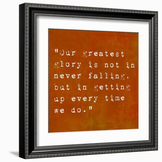 Inspirational Quote By Confucius On Earthy Background-nagib-Framed Art Print