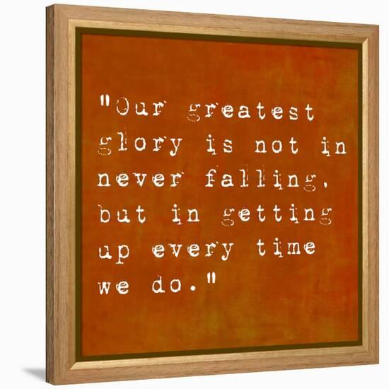 Inspirational Quote By Confucius On Earthy Background-nagib-Framed Stretched Canvas