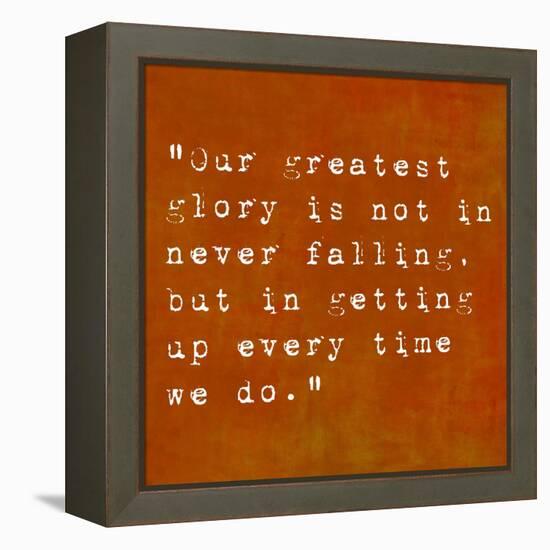 Inspirational Quote By Confucius On Earthy Background-nagib-Framed Stretched Canvas