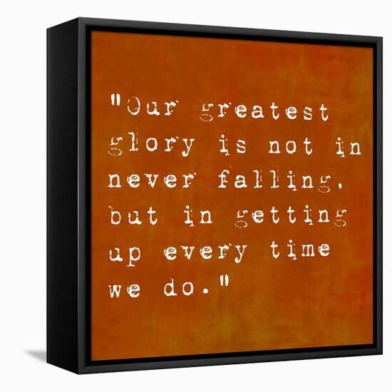 Inspirational Quote By Confucius On Earthy Background-nagib-Framed Stretched Canvas