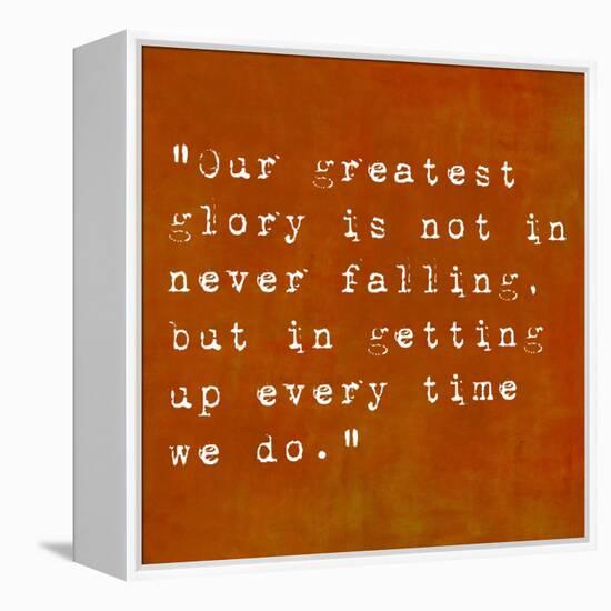 Inspirational Quote By Confucius On Earthy Background-nagib-Framed Stretched Canvas