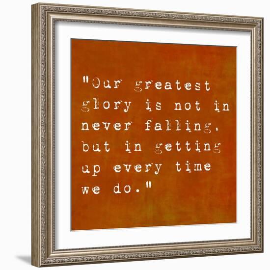 Inspirational Quote By Confucius On Earthy Background-nagib-Framed Art Print