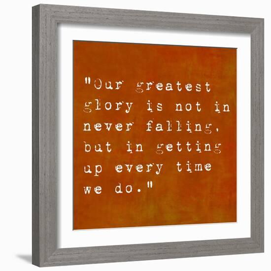 Inspirational Quote By Confucius On Earthy Background-nagib-Framed Art Print