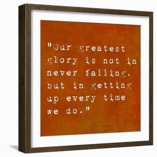 Inspirational Quote By Confucius On Earthy Background-nagib-Framed Art Print