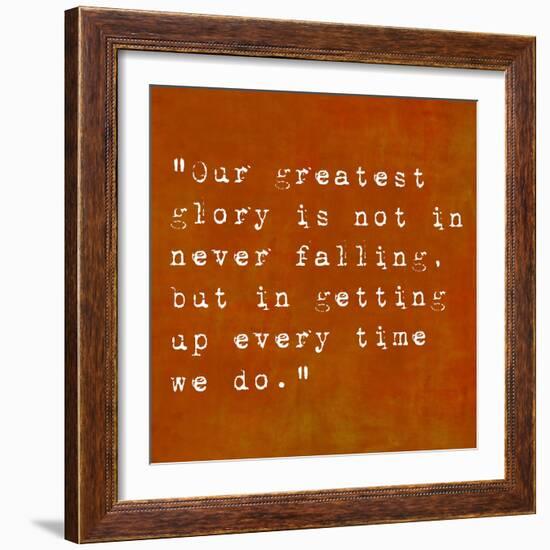 Inspirational Quote By Confucius On Earthy Background-nagib-Framed Art Print