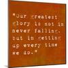 Inspirational Quote By Confucius On Earthy Background-nagib-Mounted Art Print