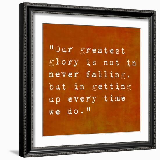 Inspirational Quote By Confucius On Earthy Background-nagib-Framed Art Print