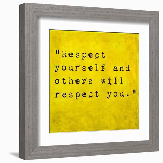 Inspirational Quote By Confucius On Earthy Background-nagib-Framed Art Print