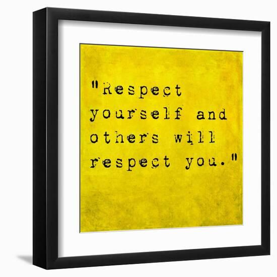 Inspirational Quote By Confucius On Earthy Background-nagib-Framed Art Print