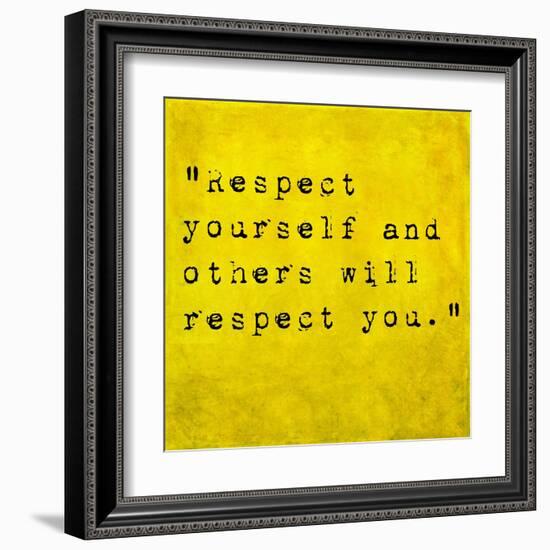 Inspirational Quote By Confucius On Earthy Background-nagib-Framed Art Print