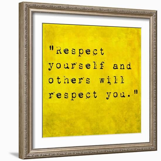 Inspirational Quote By Confucius On Earthy Background-nagib-Framed Art Print