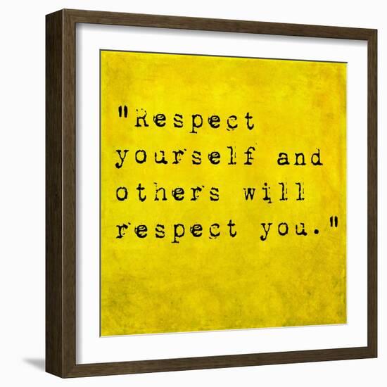 Inspirational Quote By Confucius On Earthy Background-nagib-Framed Art Print