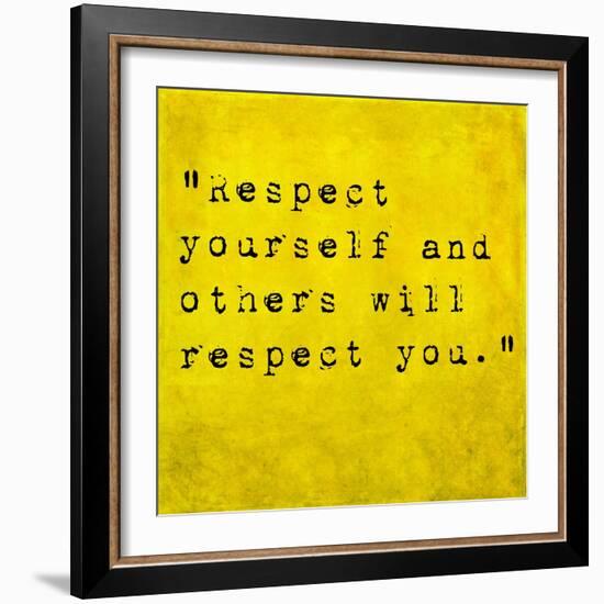 Inspirational Quote By Confucius On Earthy Background-nagib-Framed Art Print