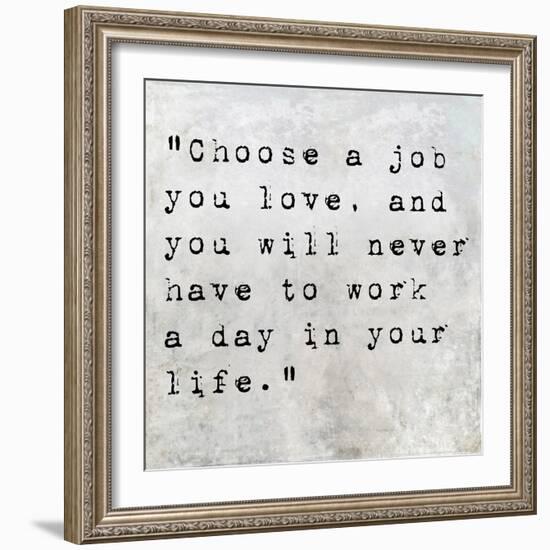 Inspirational Quote By Confucius On Earthy Background-nagib-Framed Premium Giclee Print